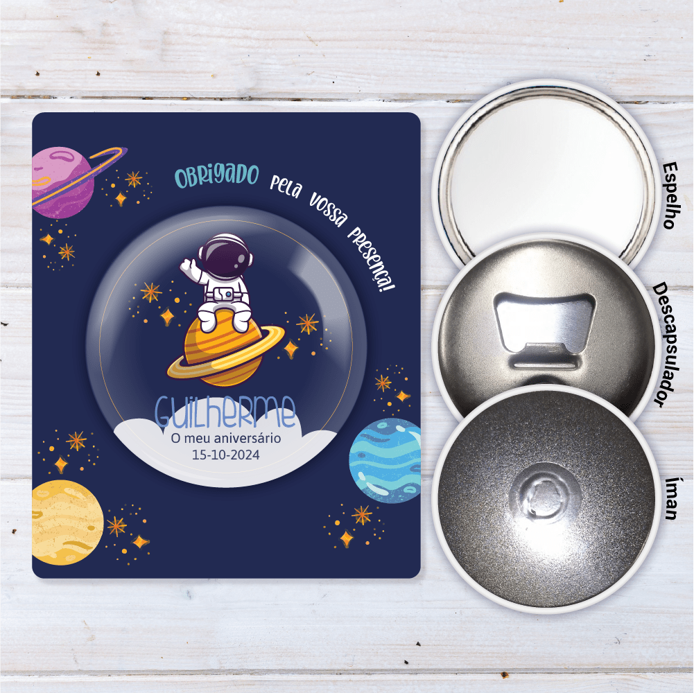 Lembrança Personalizada para Aniversário - Astronauta - Laser Madeira