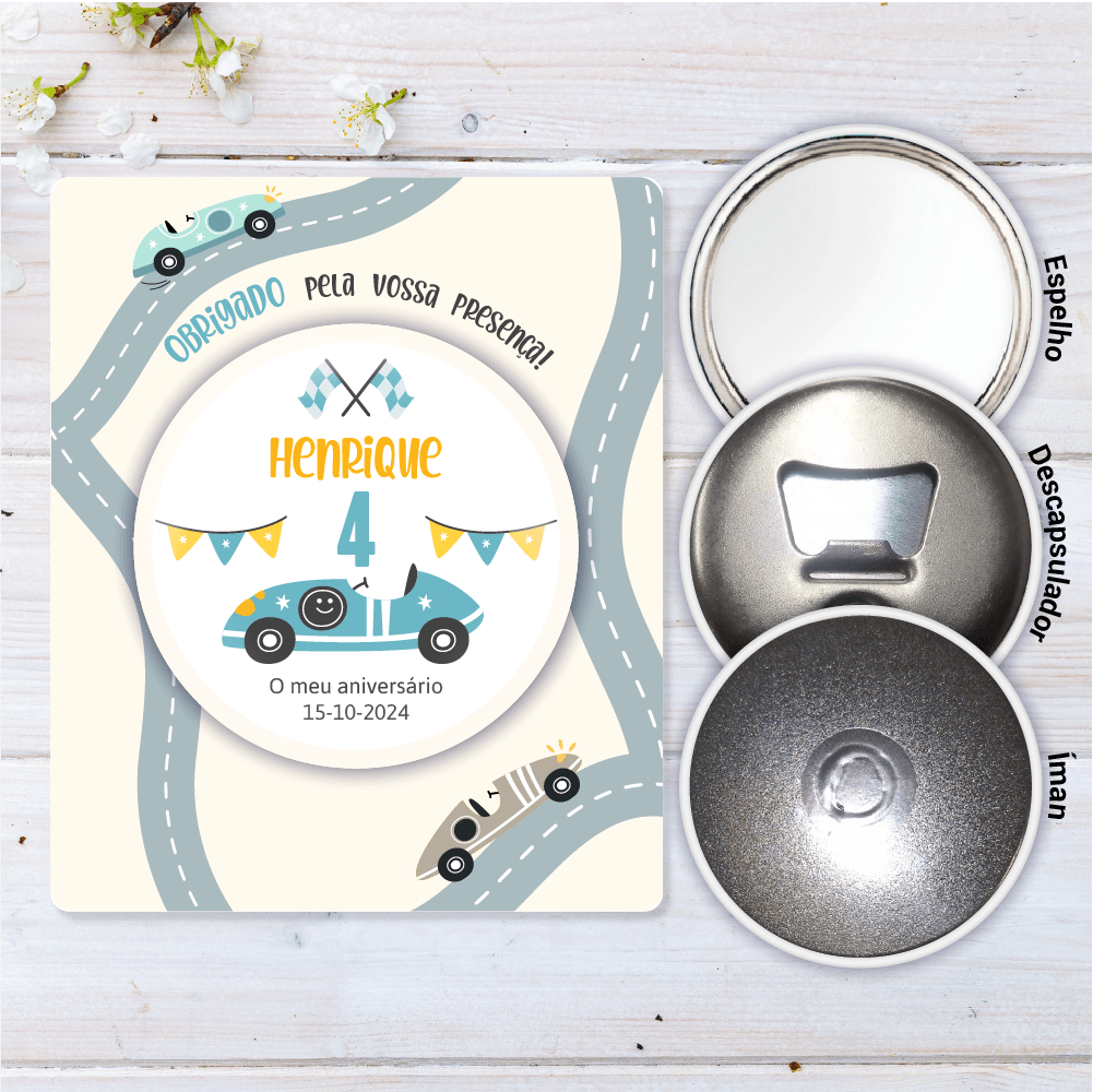 Lembrança Personalizada para Aniversário - Carros - Laser Madeira