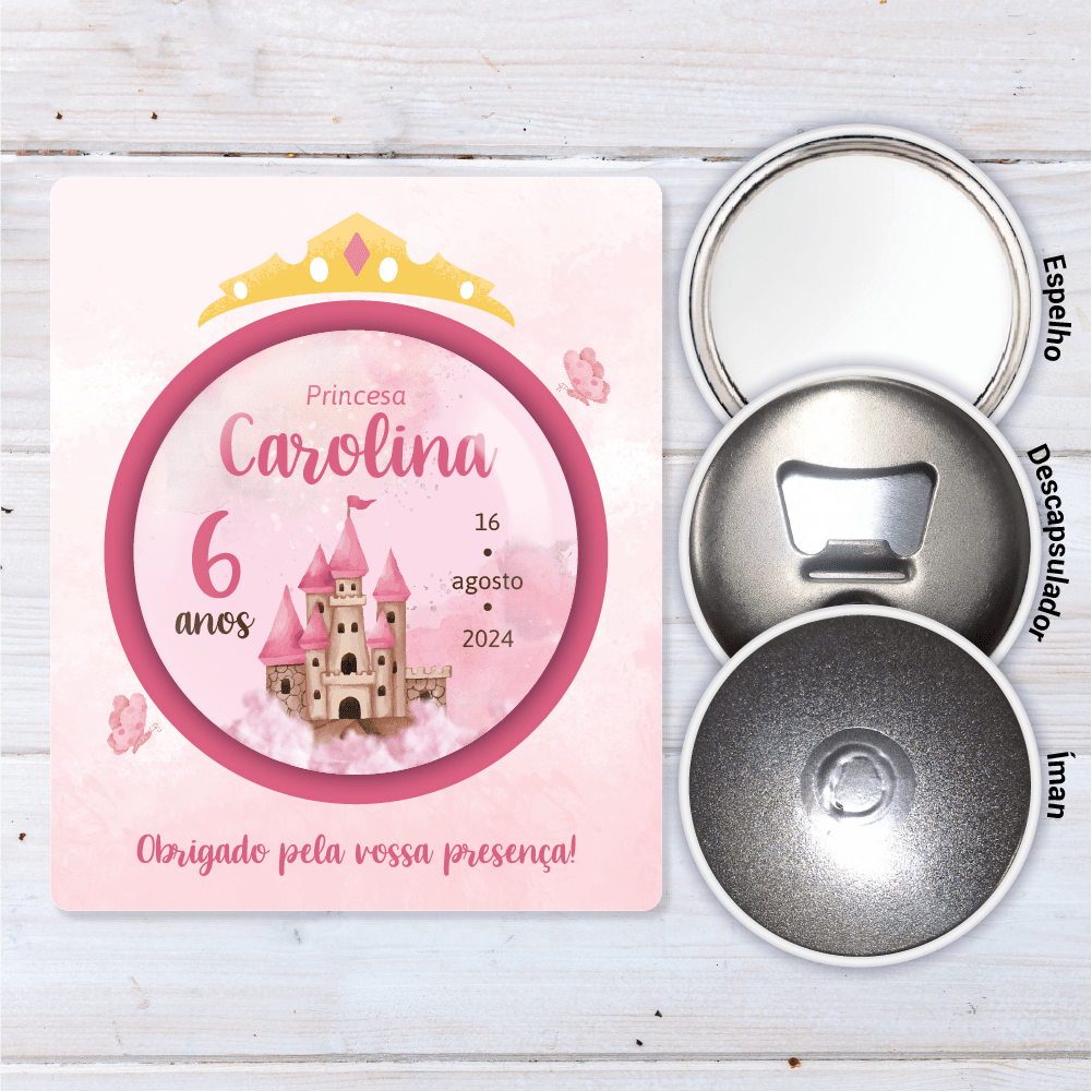 Lembrança Personalizada para Aniversário - Castelo Princesa - Laser Madeira