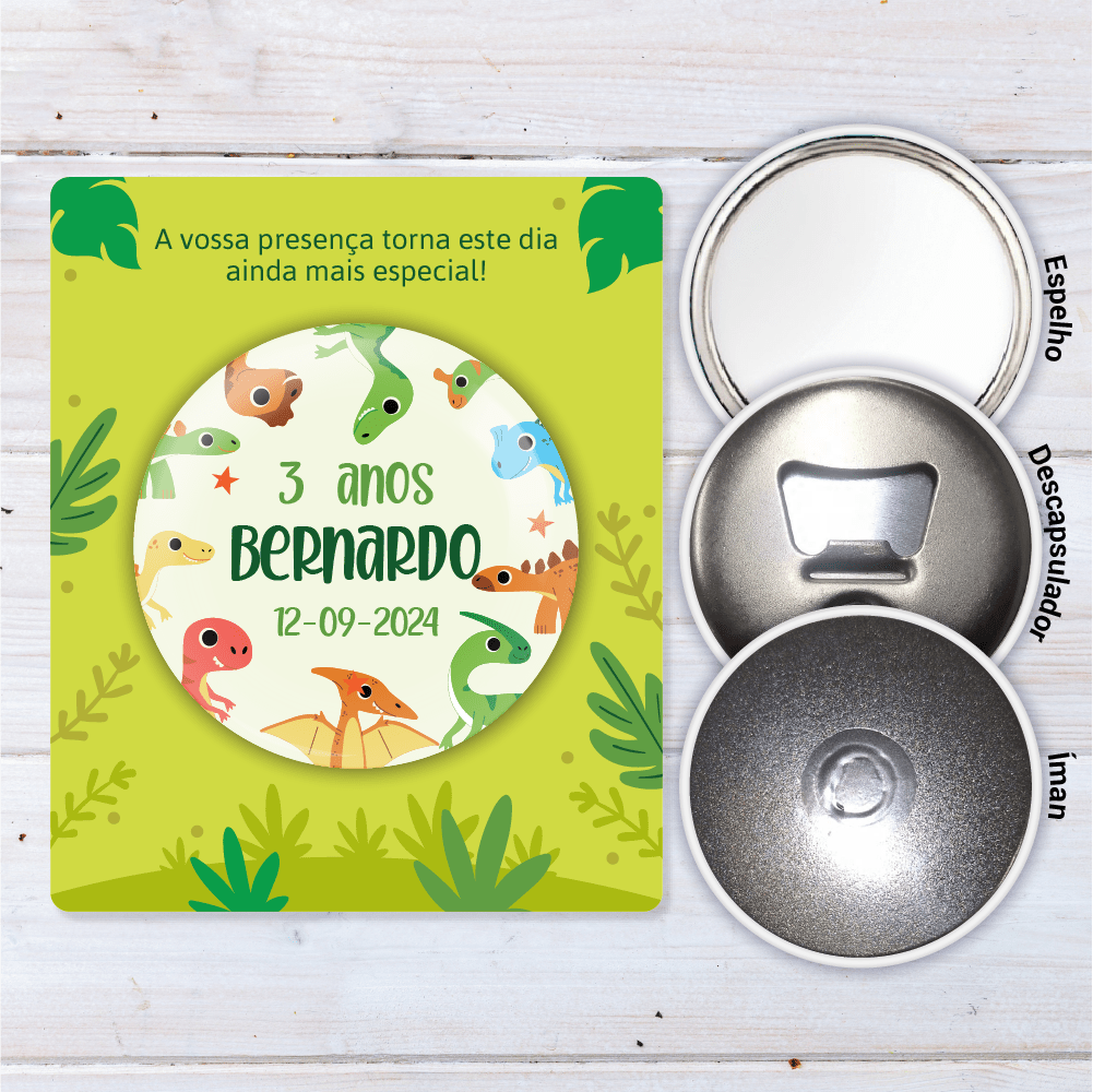 Lembrança Personalizada para Aniversário - Dinossauro - Laser Madeira