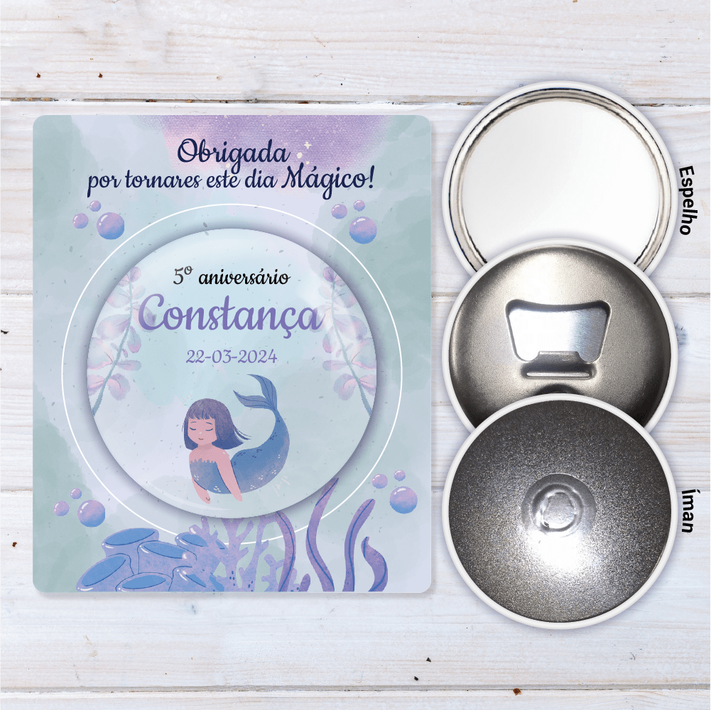 Lembrança Personalizada para Aniversário - Sereia - Laser Madeira