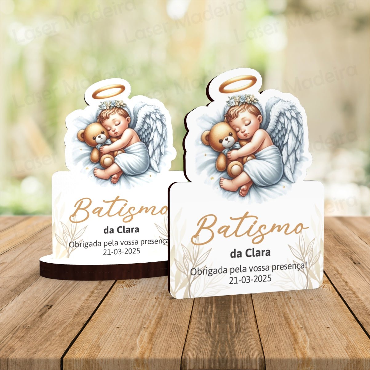 Presente de Batismo com Anjo - Lembrança Personalizada para Batismo