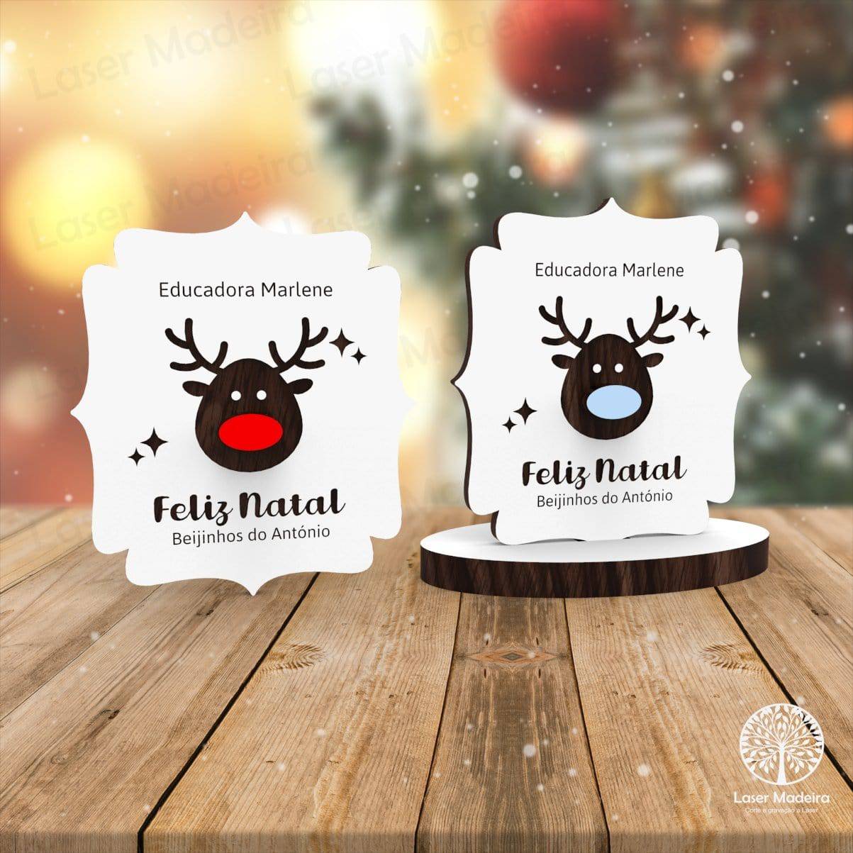 Lembrança Rena de Natal - Laser Madeira