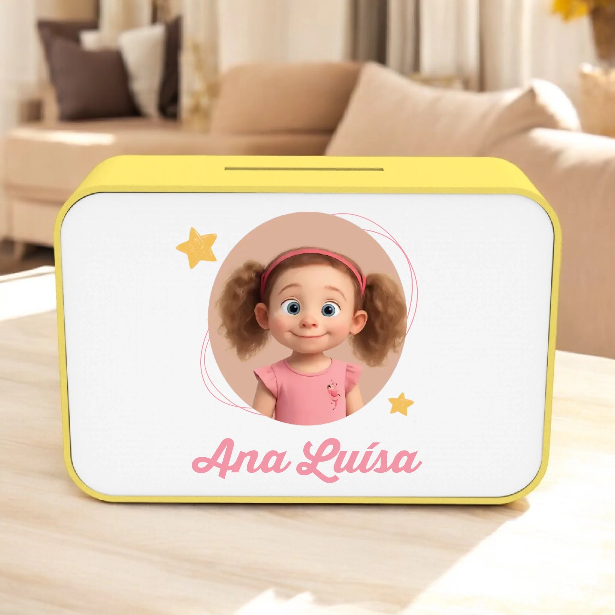Mealheiro Retangular Personalizado - com Cartoon - Laser Madeira