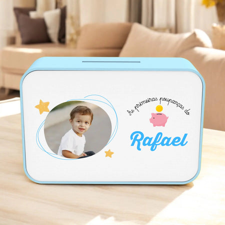 Mealheiro Retangular Personalizado com Fotografia - Laser Madeira