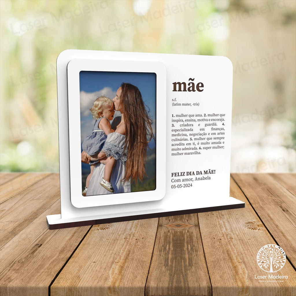 Moldura com Definição de Mãe - Laser Madeira