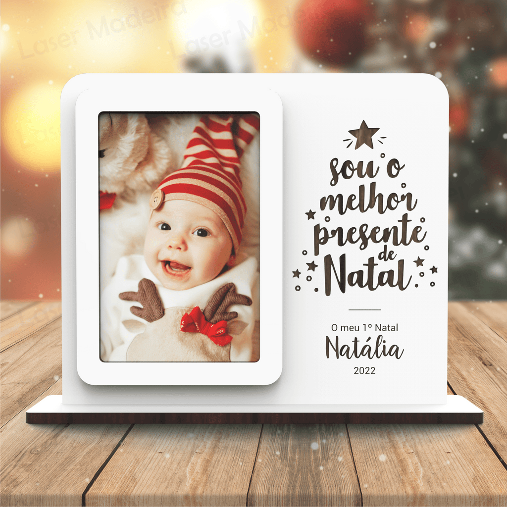 Moldura de Natal - Melhor Presente - Laser Madeira