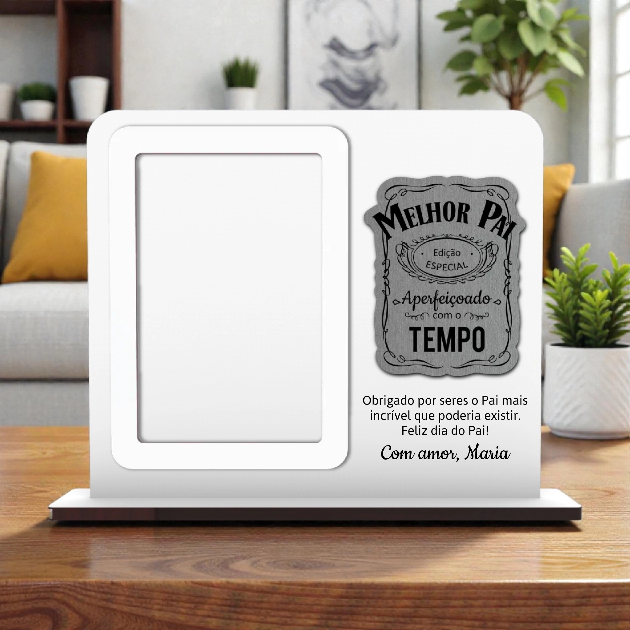 Moldura Dia do Pai com aplique MDF (vários modelos disponíveis) - Laser Madeira