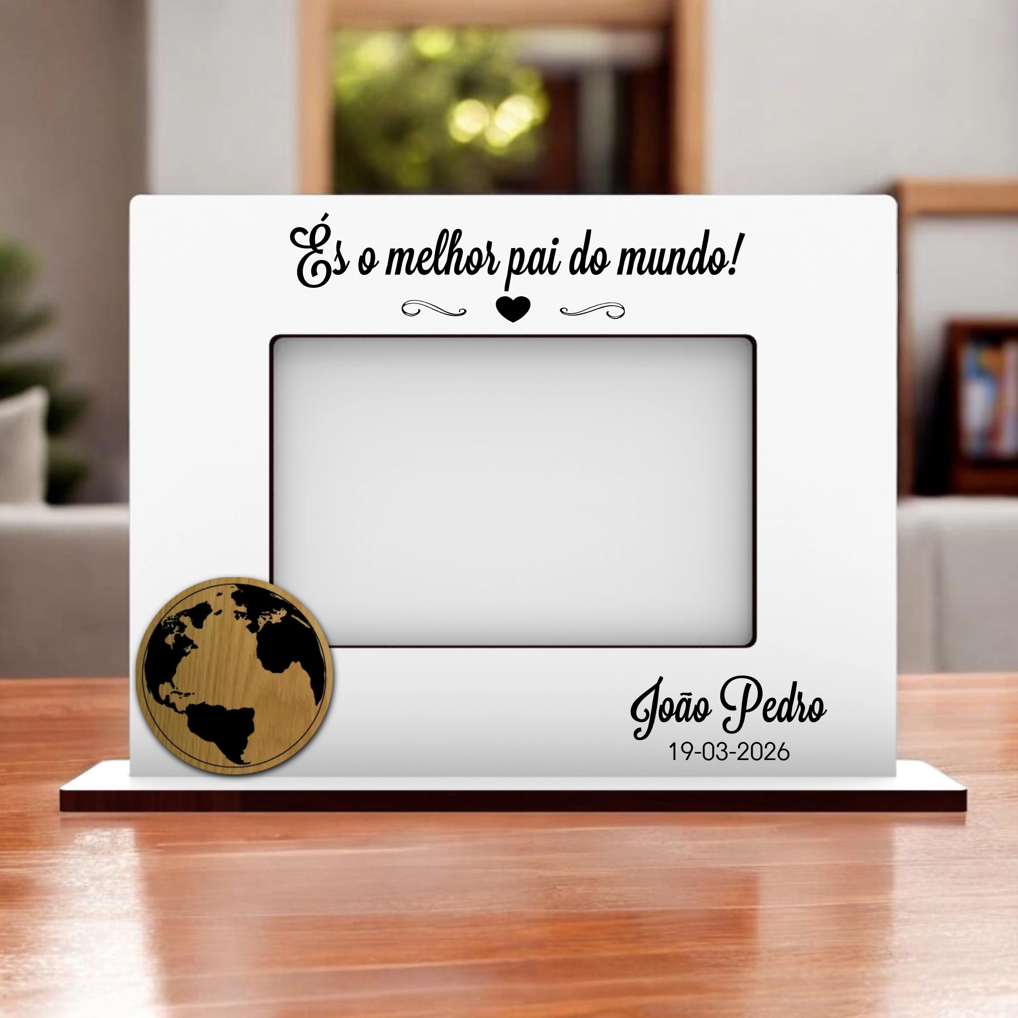 Moldura Dia do Pai Personalizada - Horizontal ou Vertical (vários modelos disponíveis) - Laser Madeira