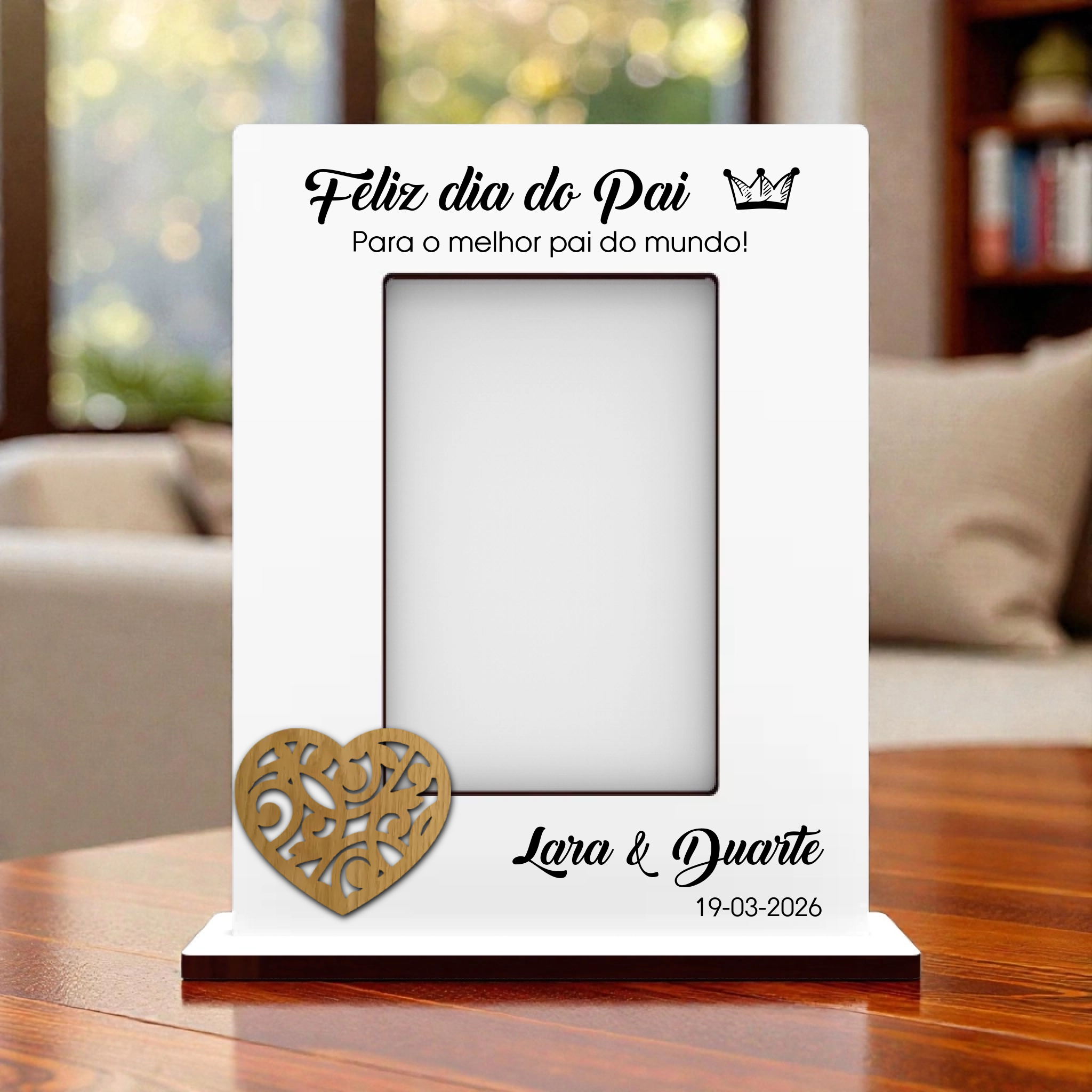Moldura Dia do Pai Personalizada - Horizontal ou Vertical (vários modelos disponíveis) - Laser Madeira