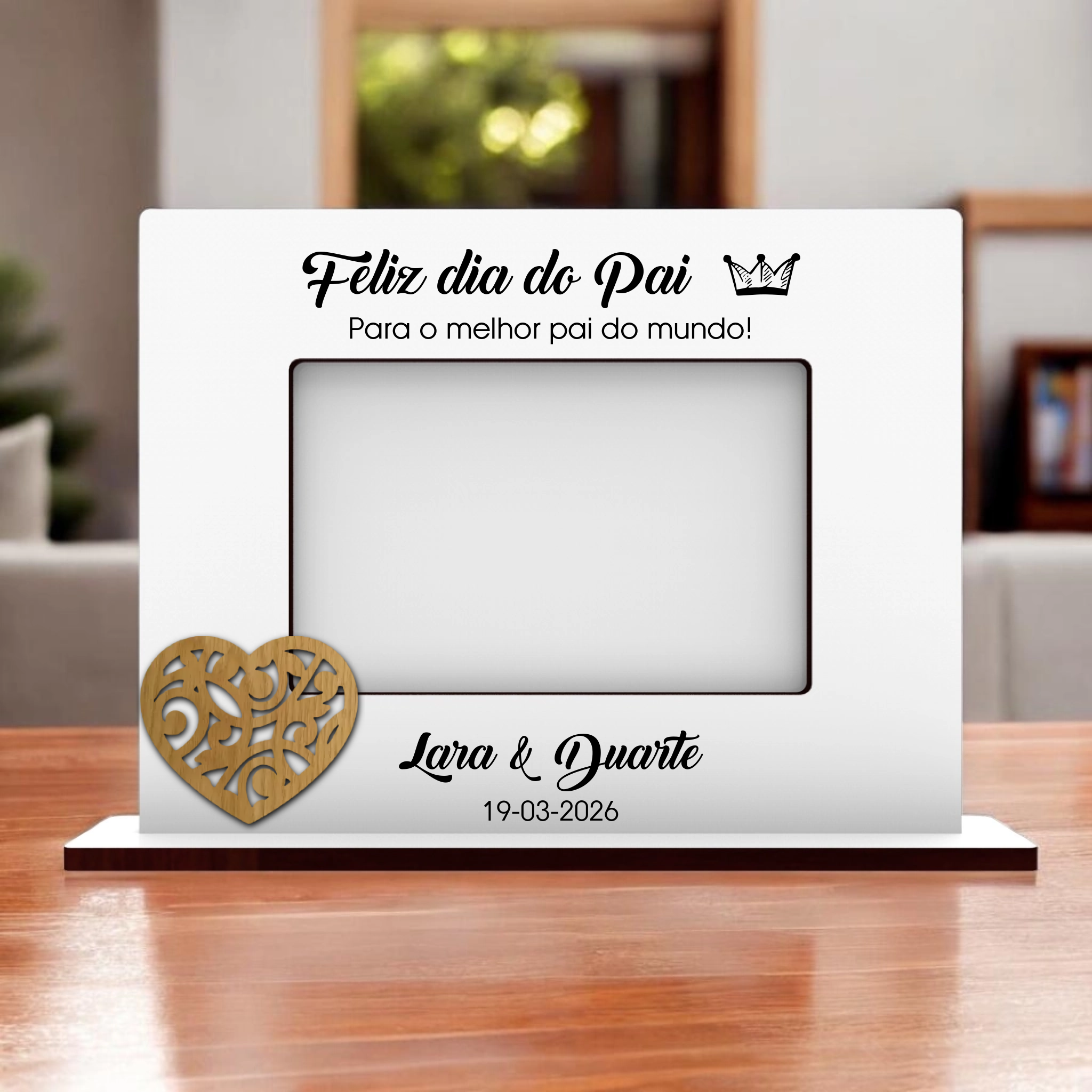 Moldura Dia do Pai Personalizada - Horizontal ou Vertical (vários modelos disponíveis) - Laser Madeira