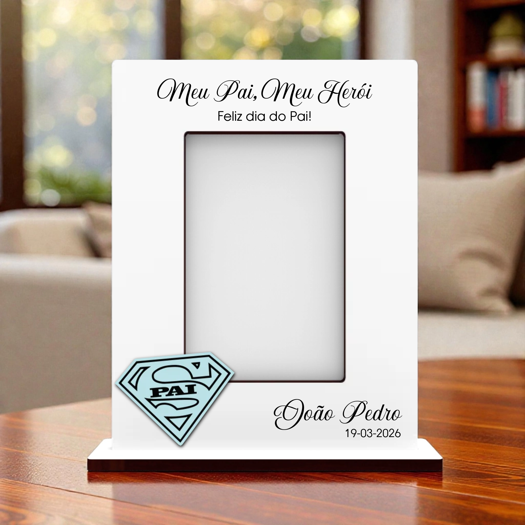 Moldura Dia do Pai Personalizada - Horizontal ou Vertical (vários modelos disponíveis) - Laser Madeira