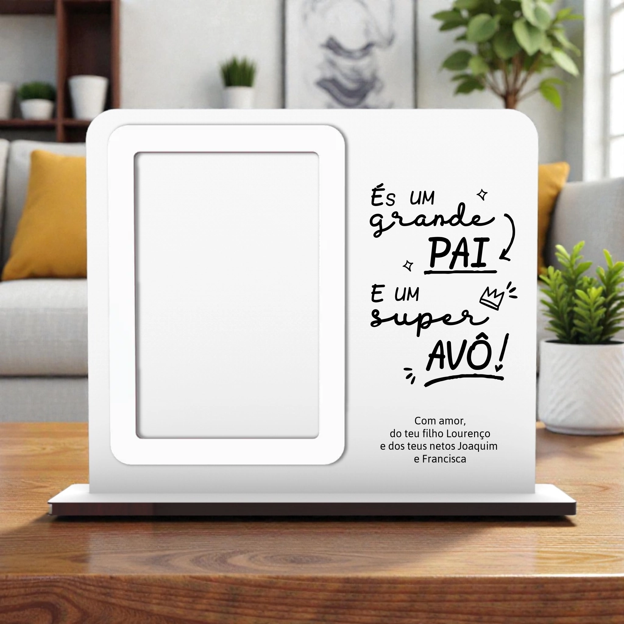 Moldura Dia do Pai personalizada para Avô - Laser Madeira