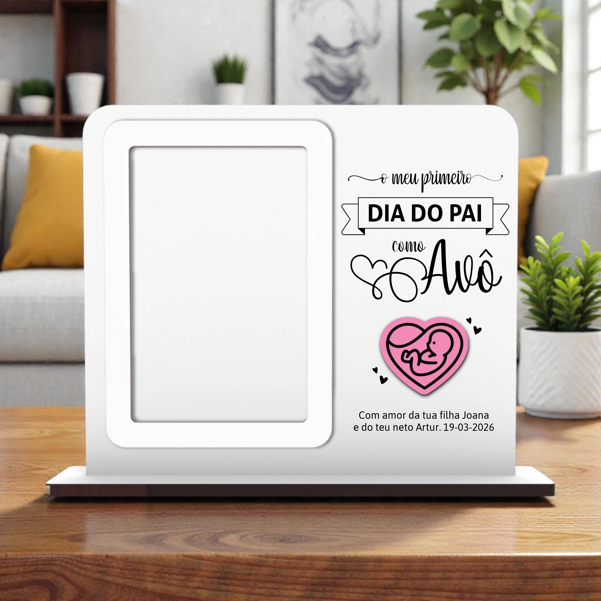 Moldura Dia do Pai personalizada para Avô - Laser Madeira