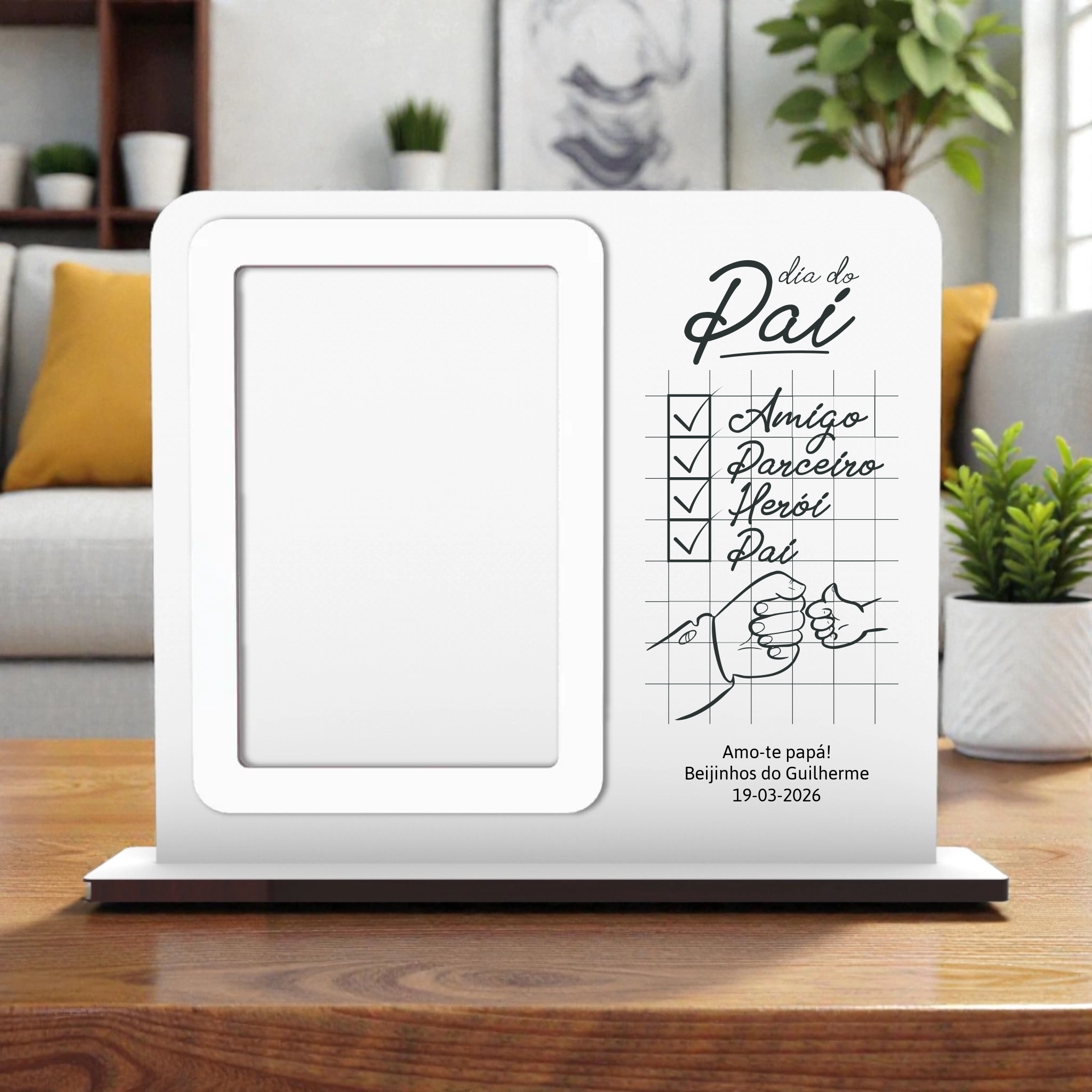 Moldura Dia do Pai Personalizada (vários modelos disponíveis) - Laser Madeira