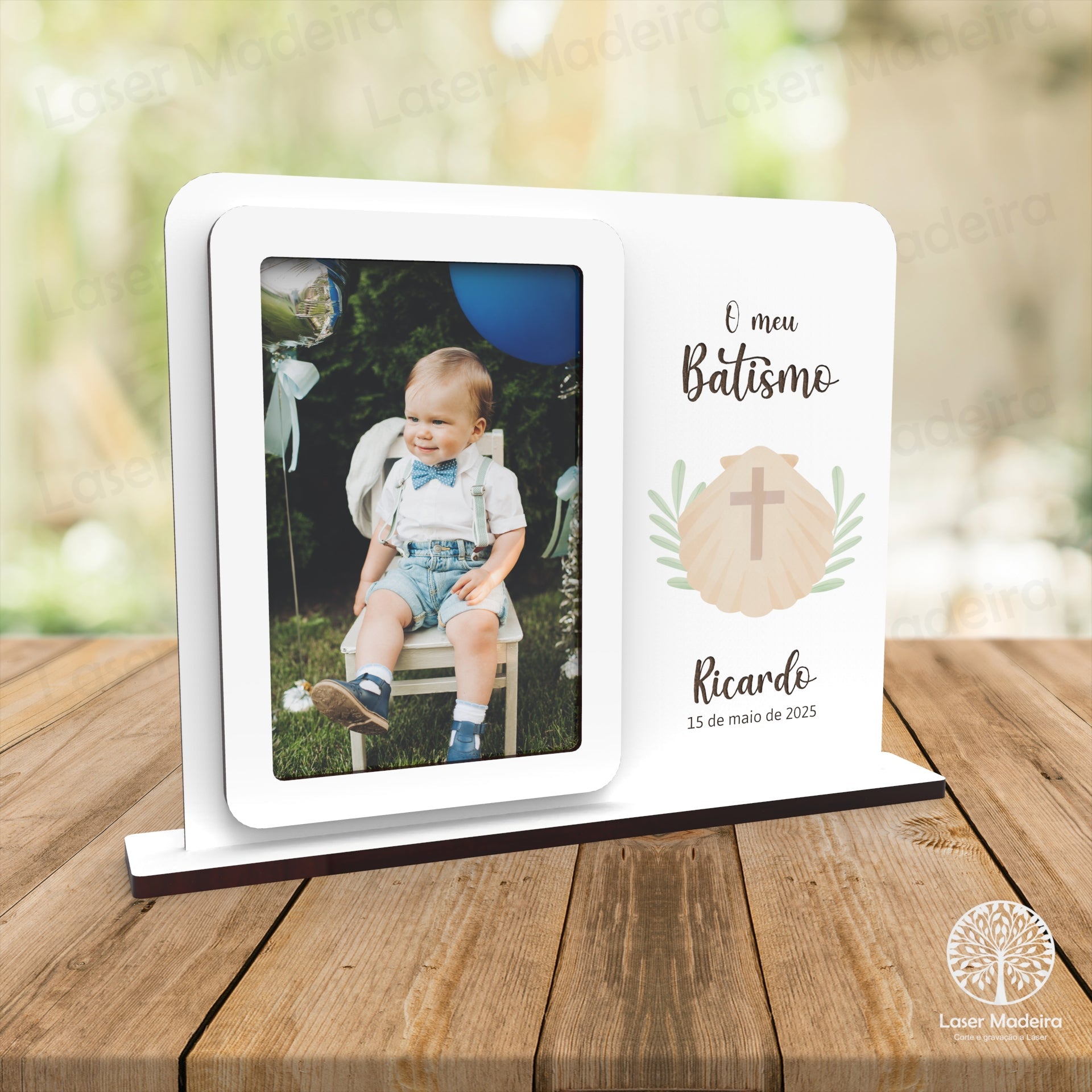 Moldura Personalizada com Concha - Laser Madeira