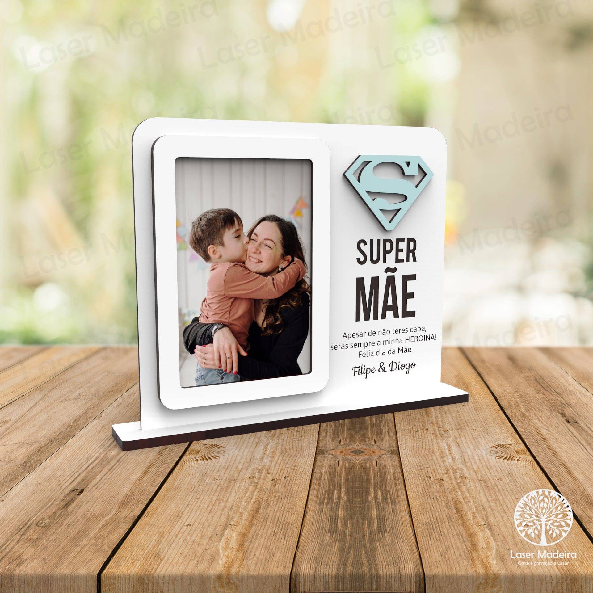 Moldura «Super Mãe» - Laser Madeira
