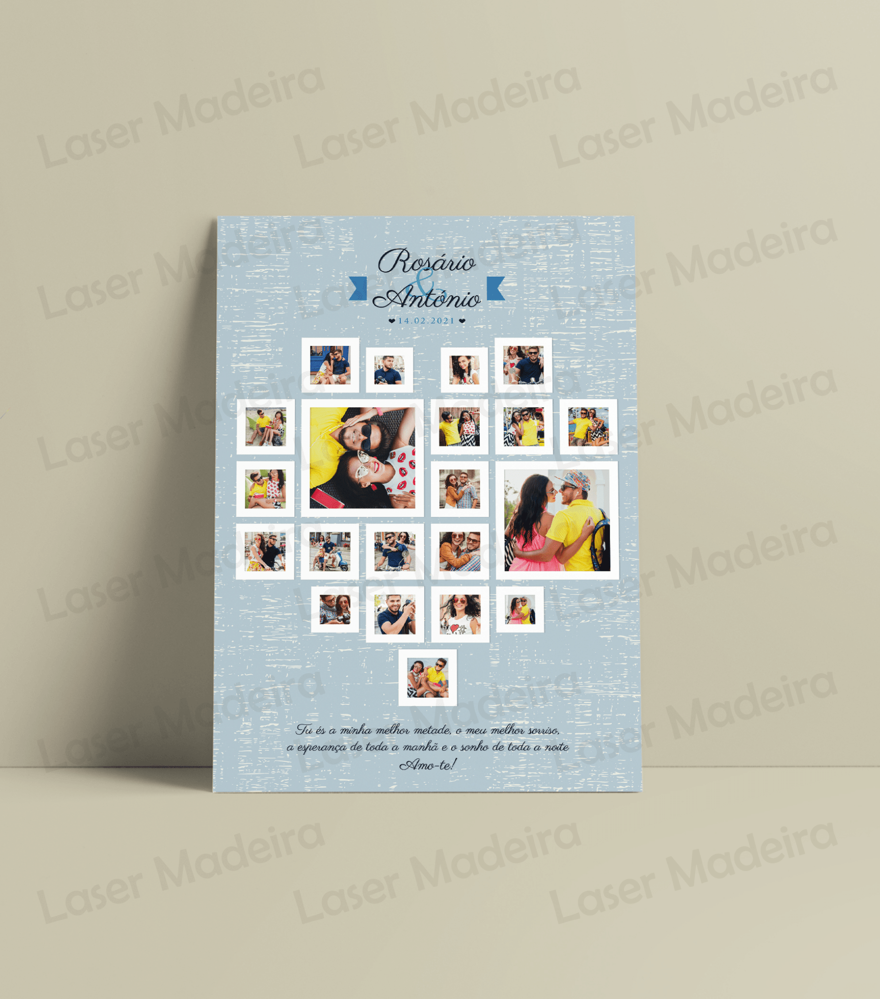 Painel com Coração - Laser Madeira