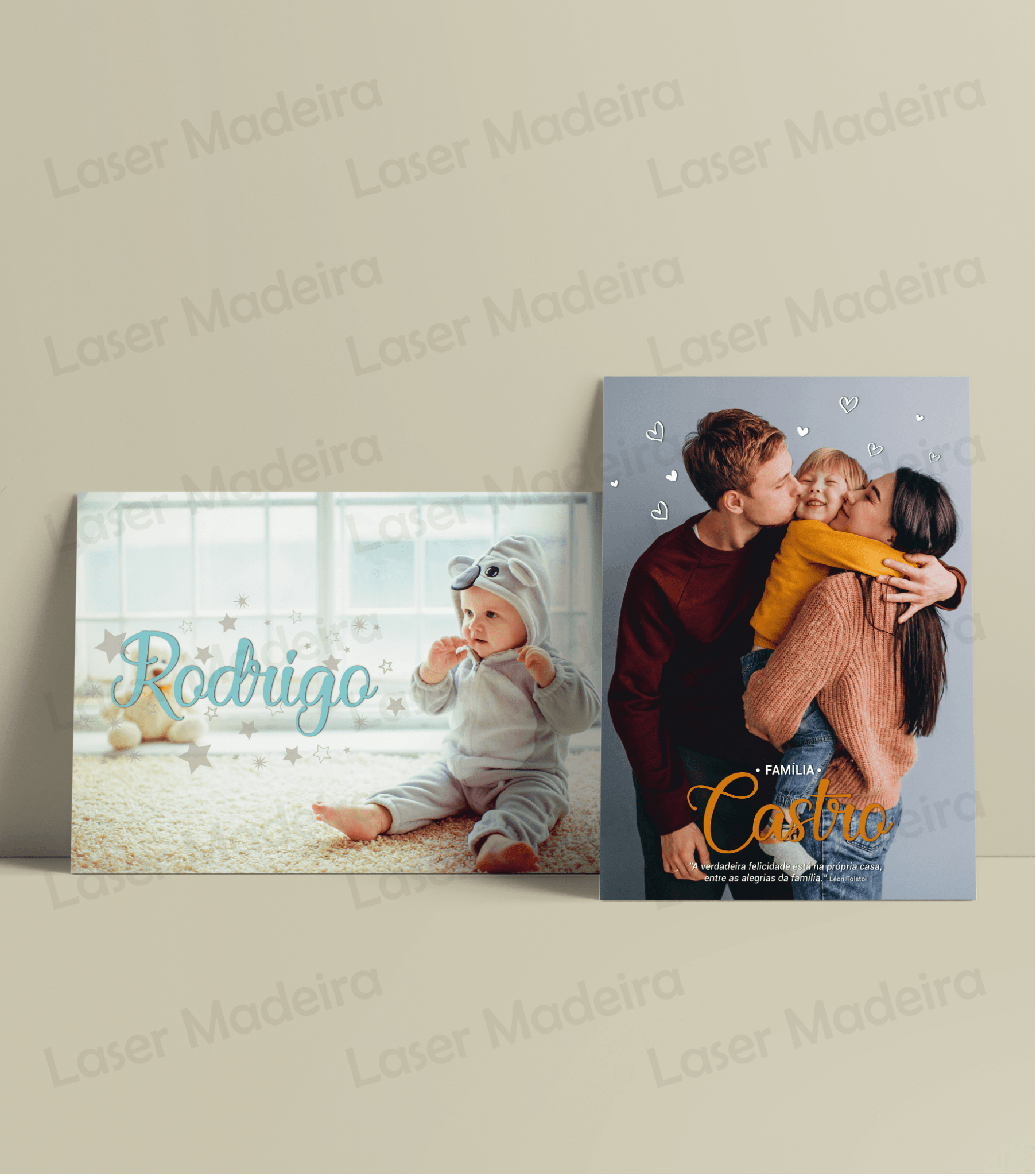 Painel com Fotografia - Laser Madeira