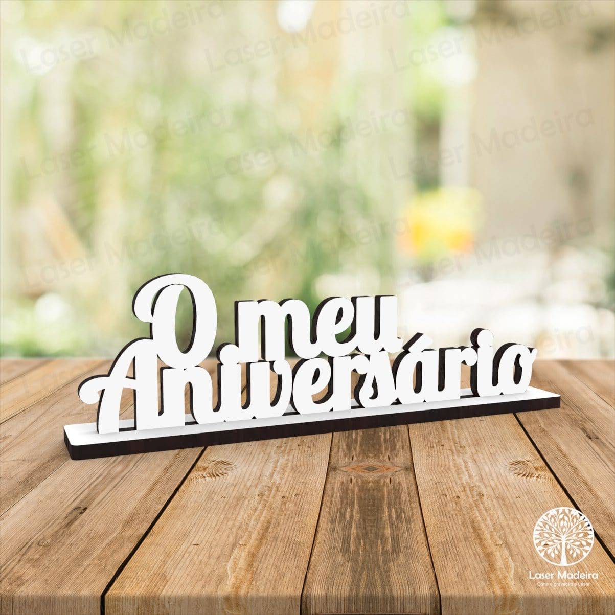 Placa Aniversário - 25cm ou 34cm - Laser Madeira