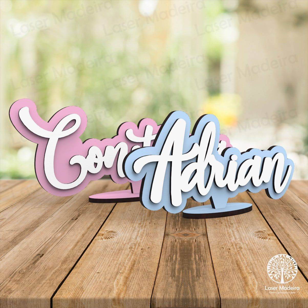 Placa New Style - Laser Madeira
