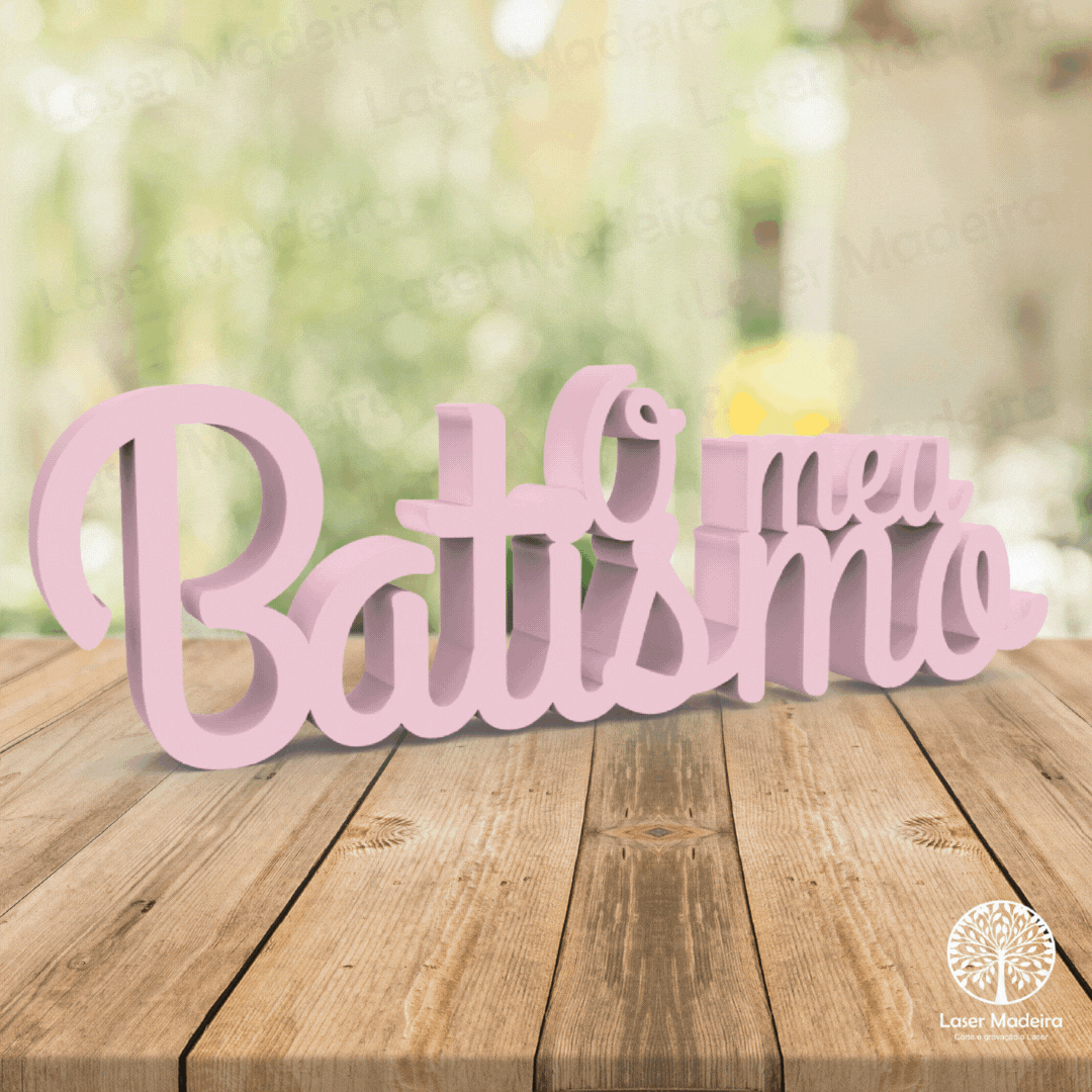 Placa para Batismo em 3D - 3 Modelos Disponíveis - Laser Madeira