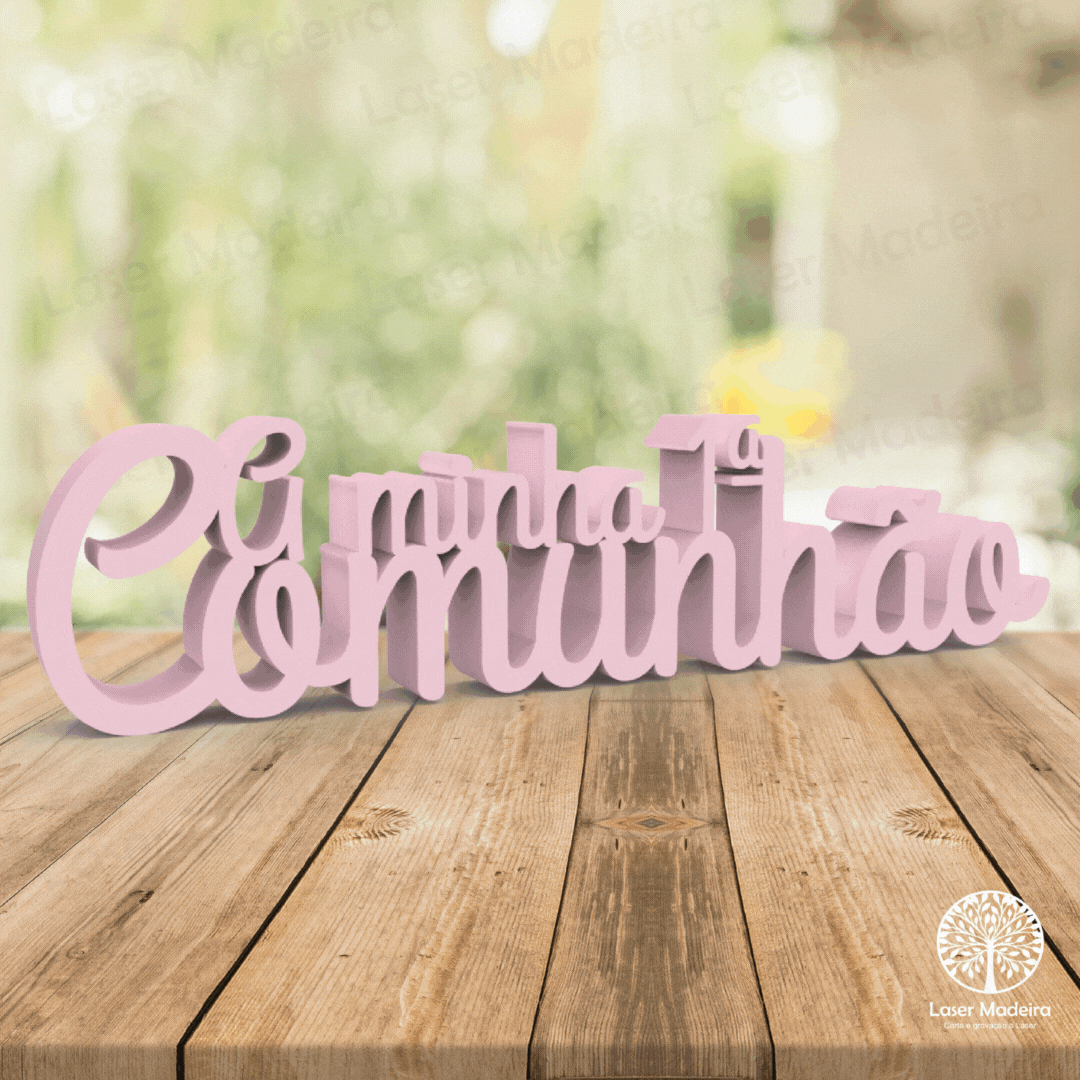 Placa para Comunhão em 3D - 3 Modelos Disponíveis - Laser Madeira