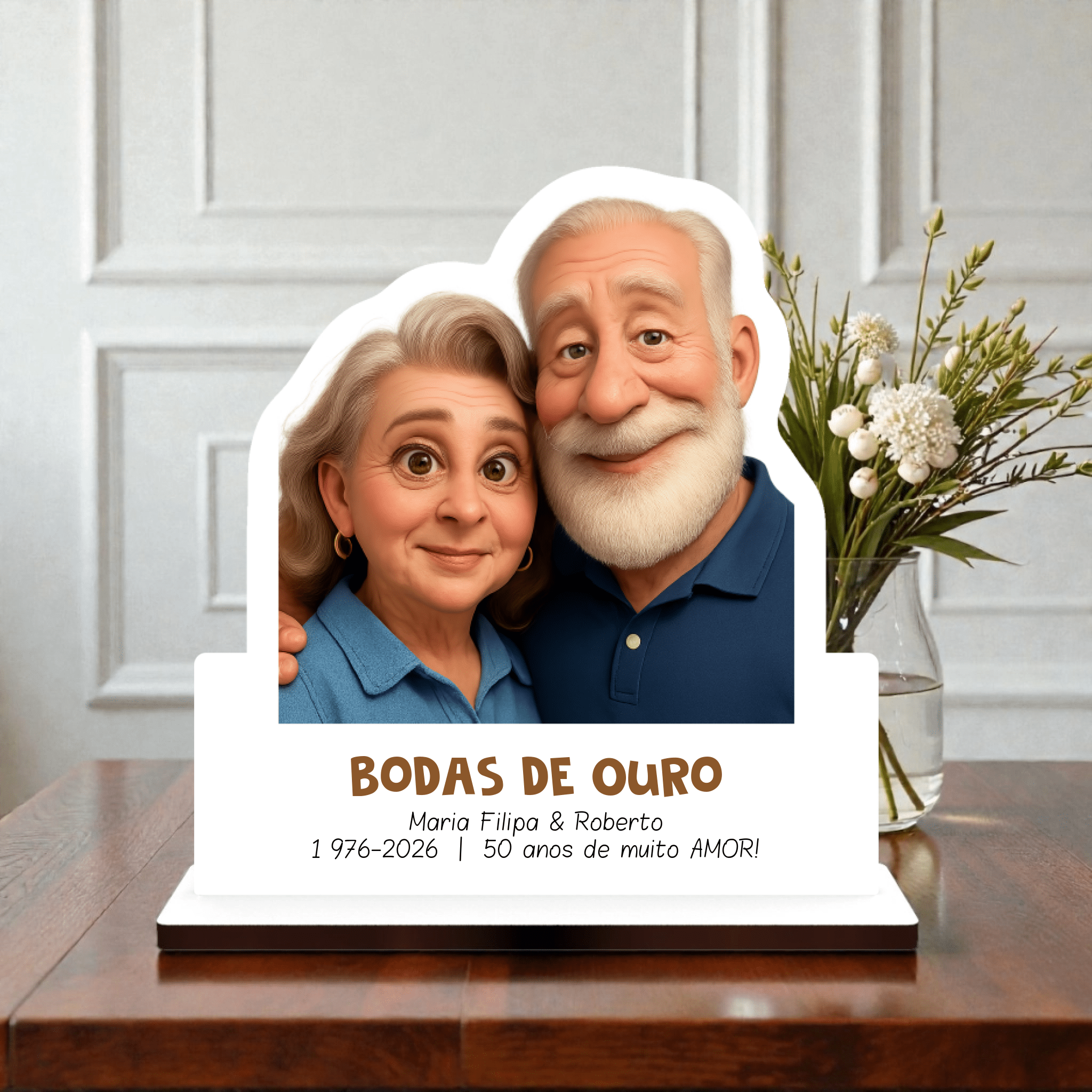 Placa Personalizada com Cartoon (até 19cm) - Laser Madeira