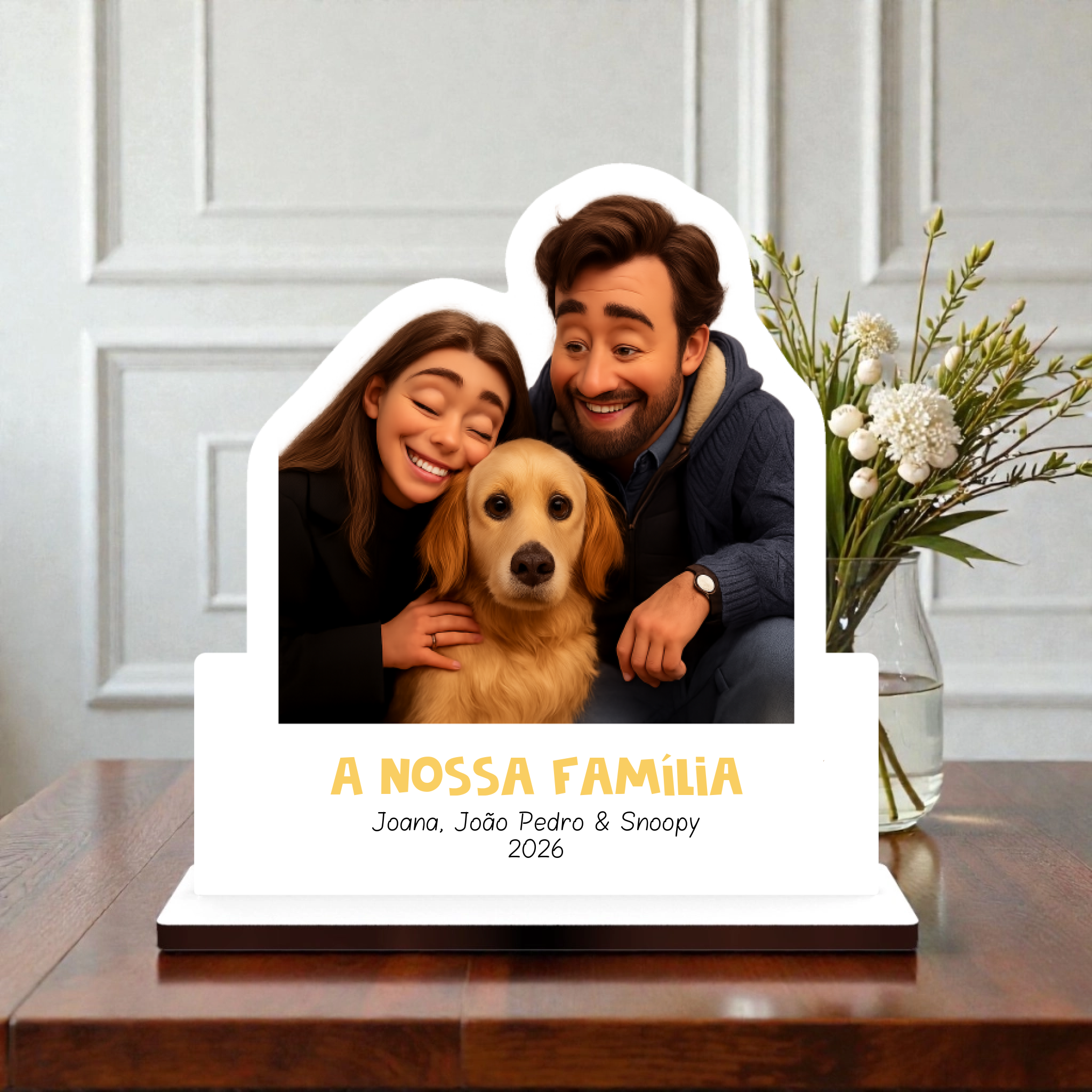 Placa Personalizada com Cartoon (até 19cm) - Laser Madeira