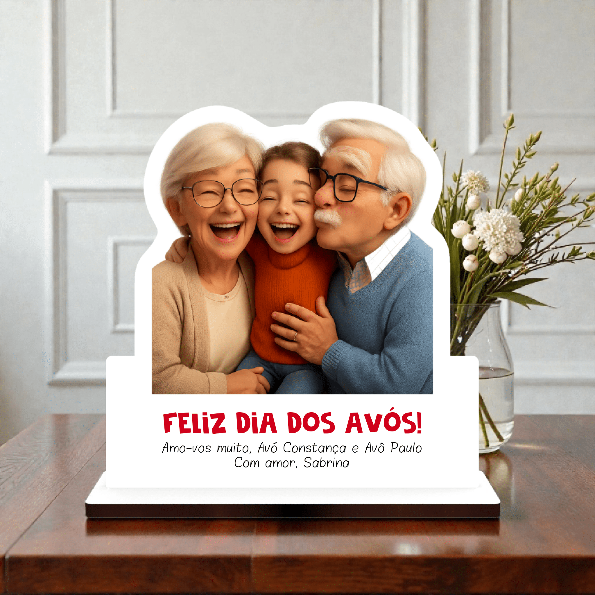 Placa Personalizada com Cartoon (até 19cm) - Laser Madeira