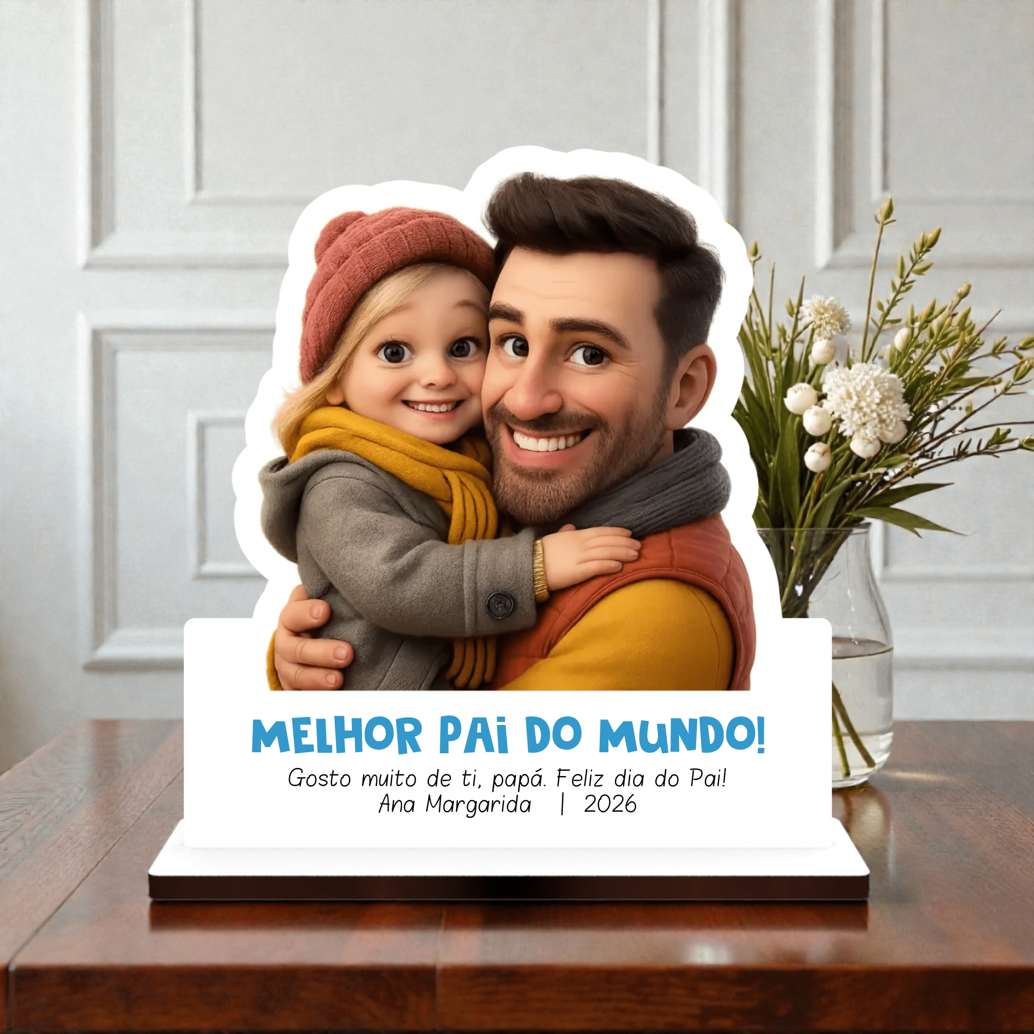 Placa Personalizada com Cartoon (até 19cm) - Laser Madeira