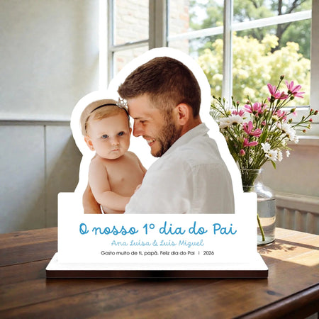 Placa Personalizada com Fotografia - Dia do Pai - Laser Madeira