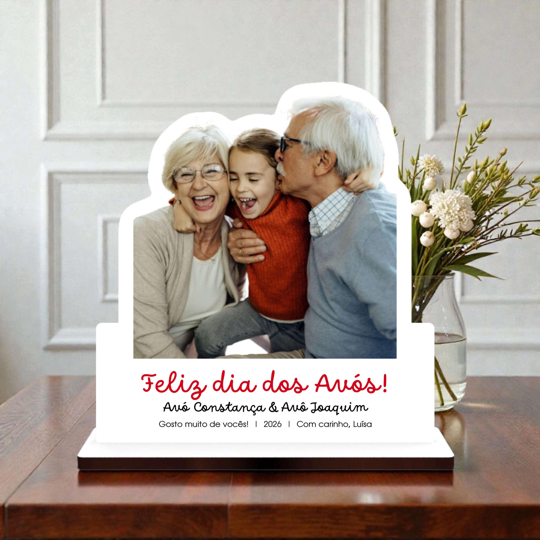 Placa Personalizada com Fotografia - Laser Madeira