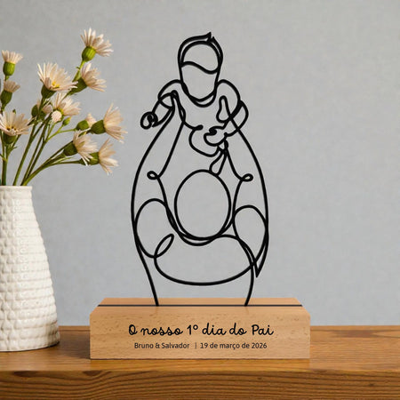 Placa Personalizada Dia do Pai com 3D - Laser Madeira