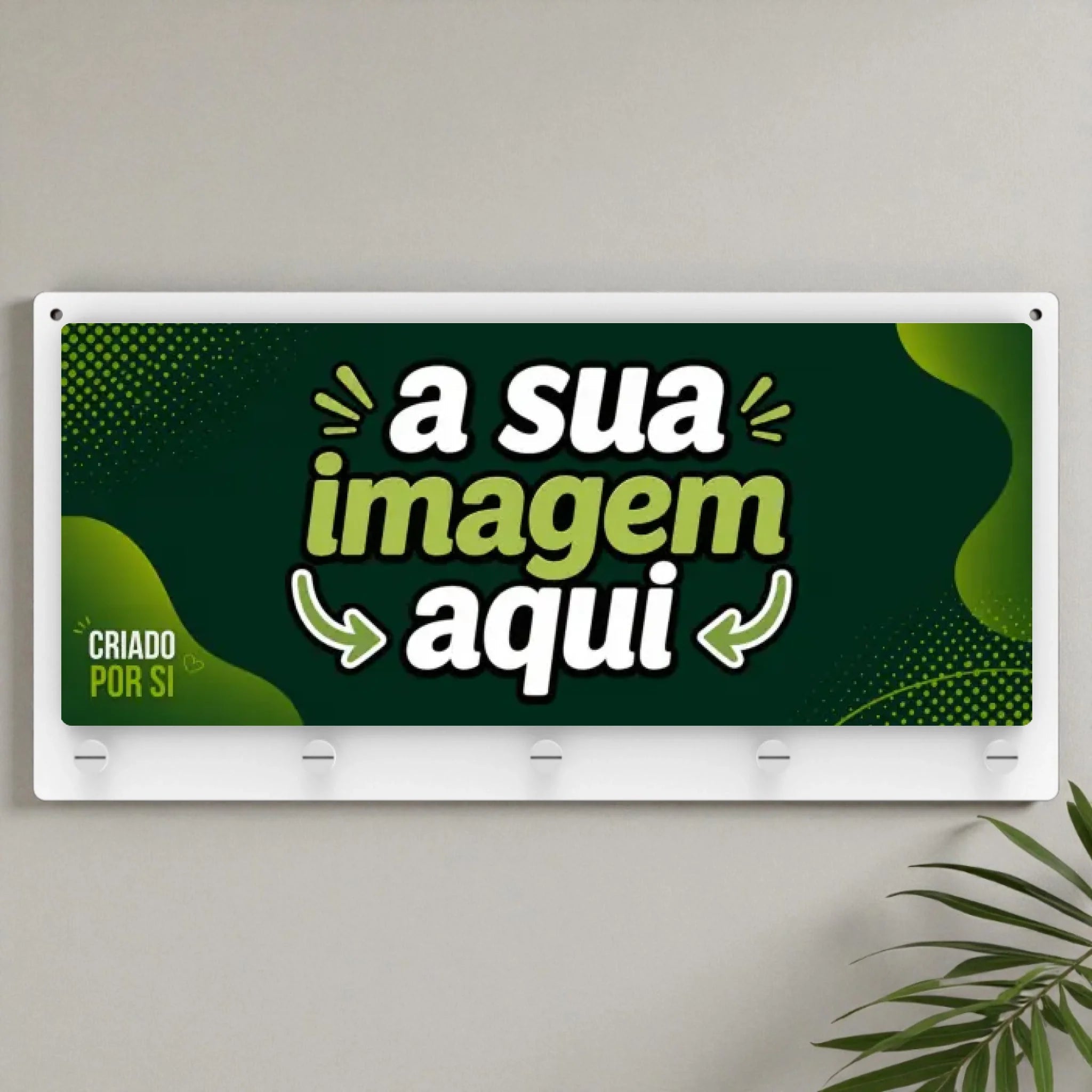 Placa Porta Chaves com a sua Arte - Laser Madeira