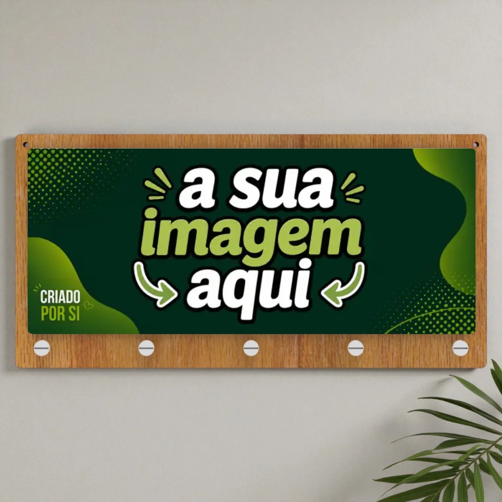 Placa Porta Chaves com a sua Arte - Laser Madeira