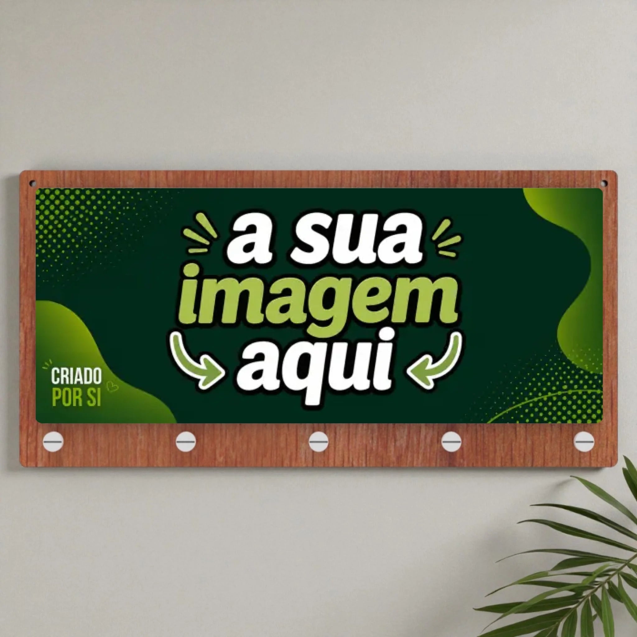 Placa Porta Chaves com a sua Arte - Laser Madeira
