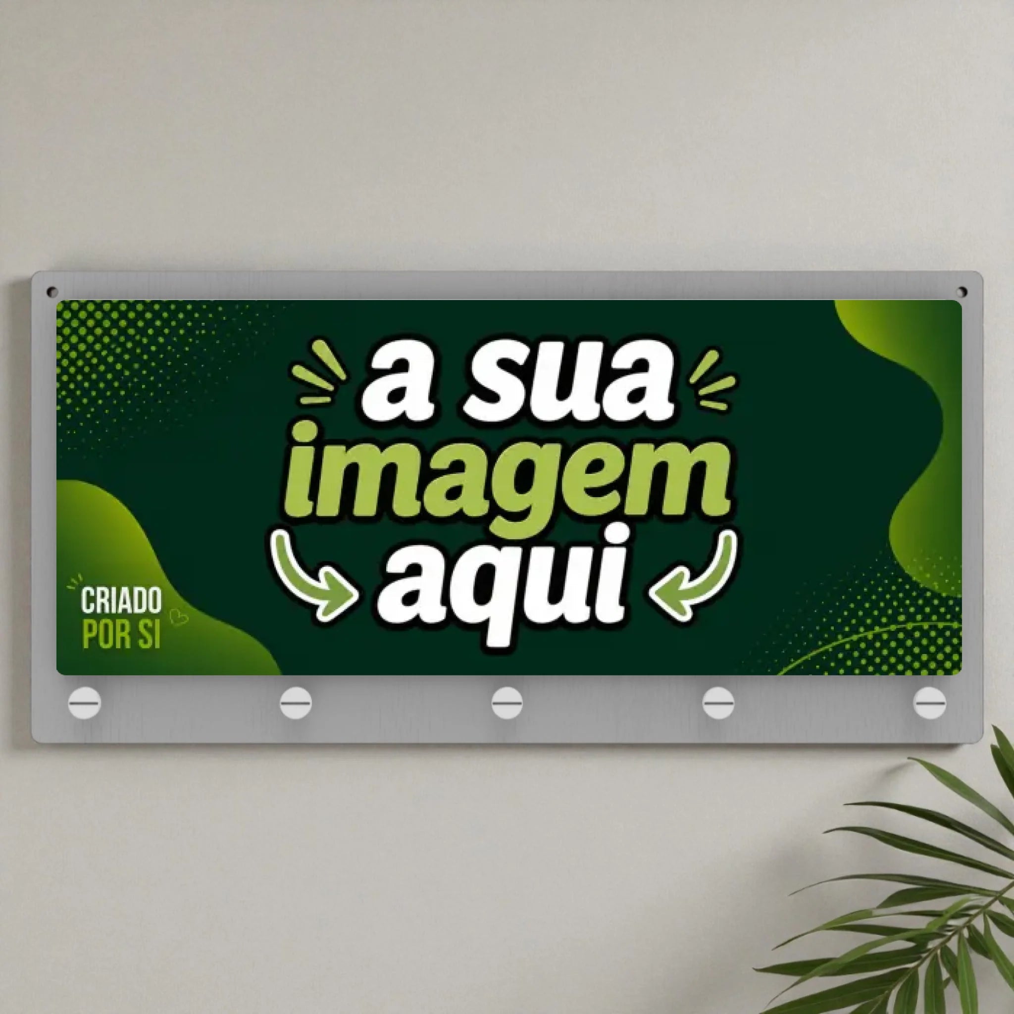 Placa Porta Chaves com a sua Arte - Laser Madeira