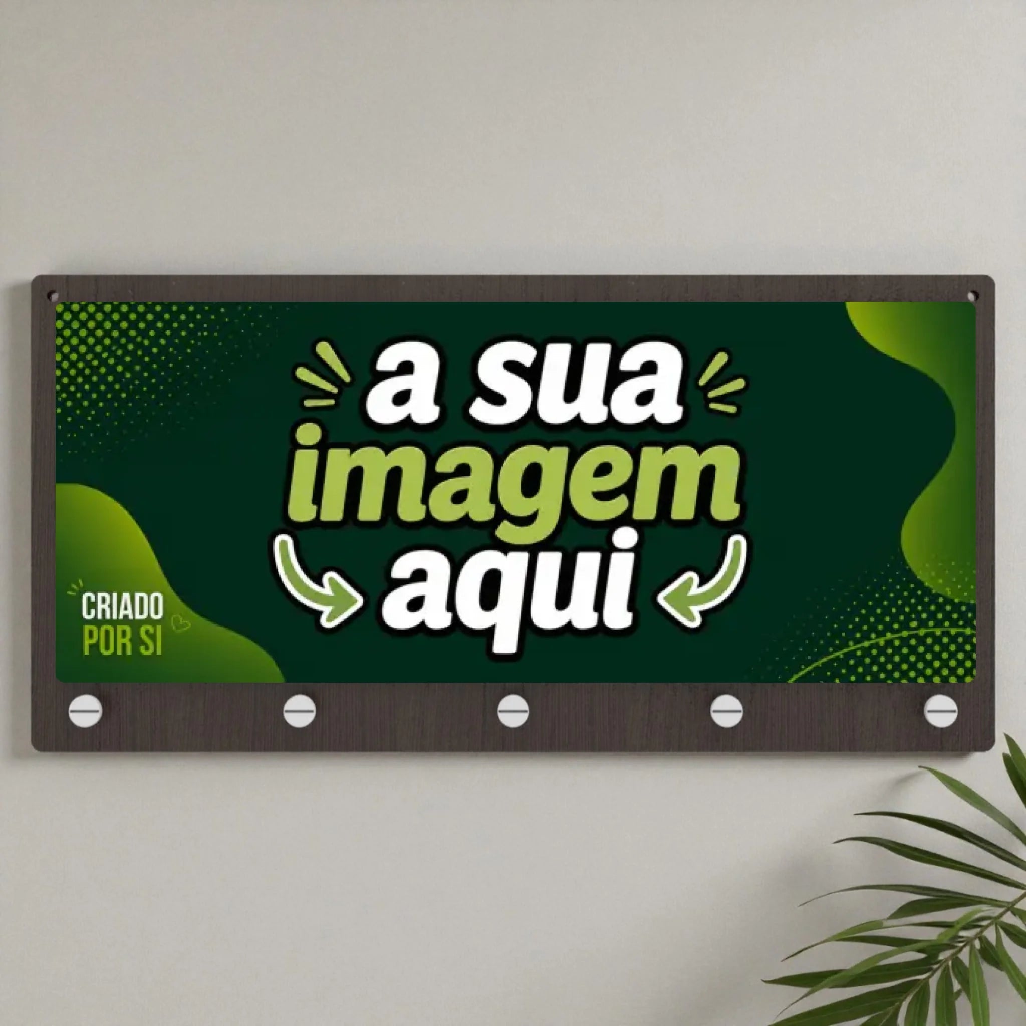 Placa Porta Chaves com a sua Arte - Laser Madeira
