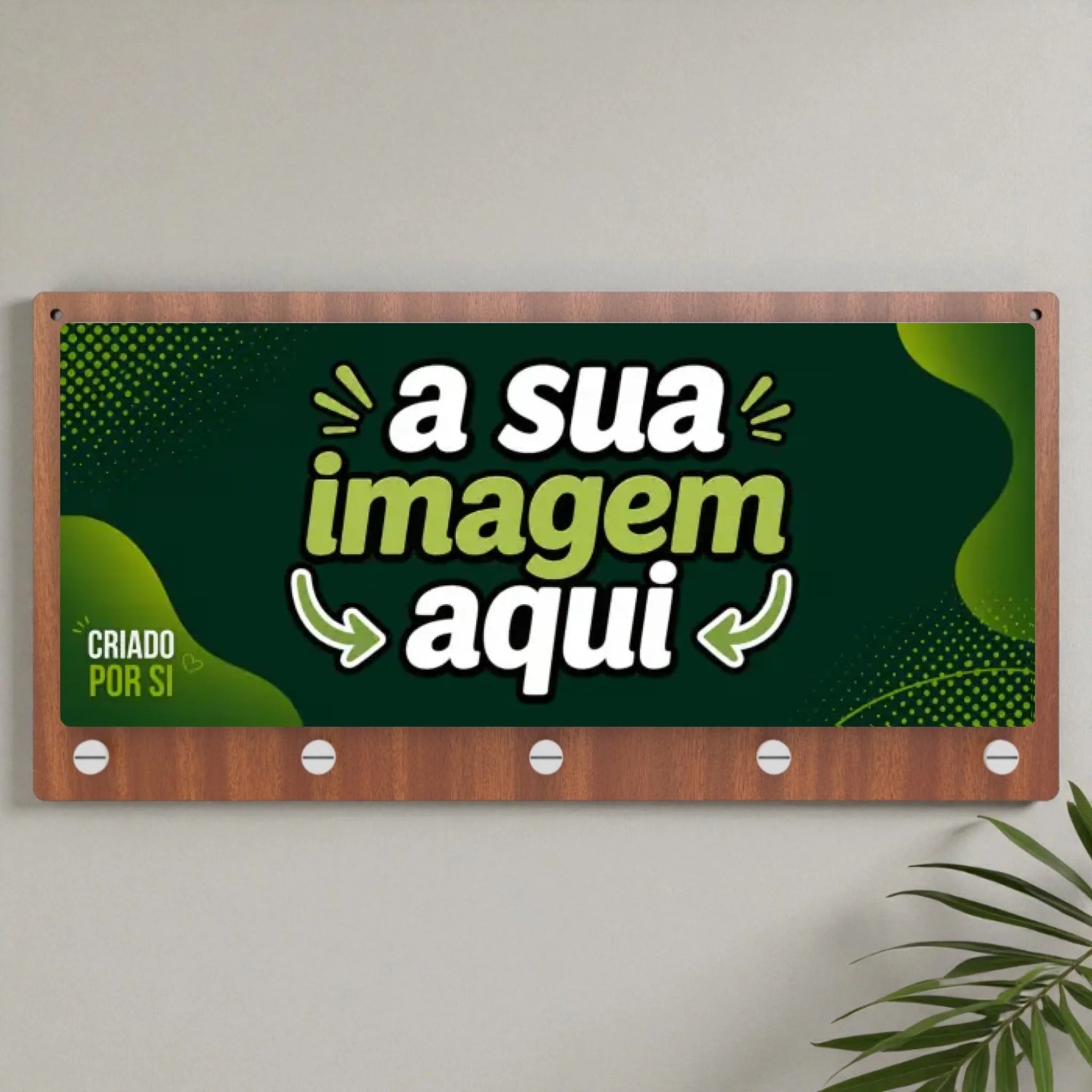 Placa Porta Chaves com a sua Arte - Laser Madeira