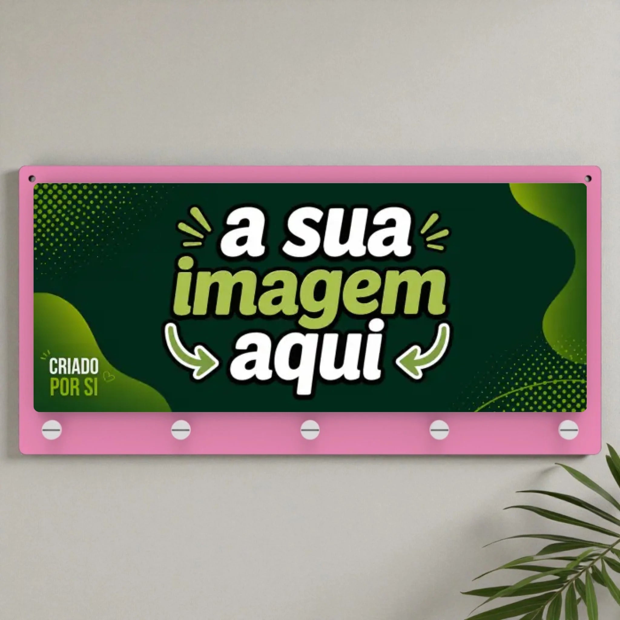 Placa Porta Chaves com a sua Arte - Laser Madeira
