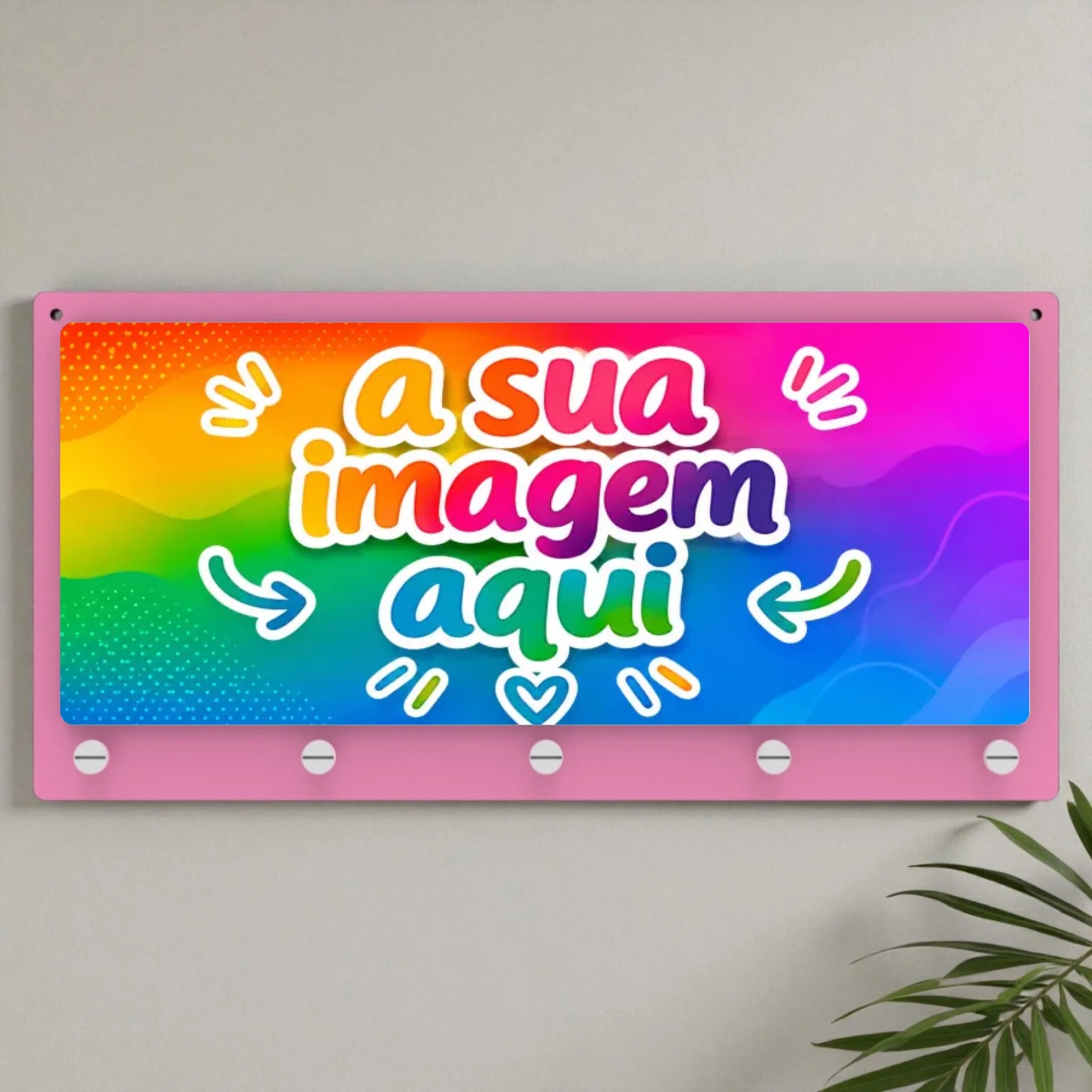 Placa Porta Chaves com a sua Arte - Laser Madeira