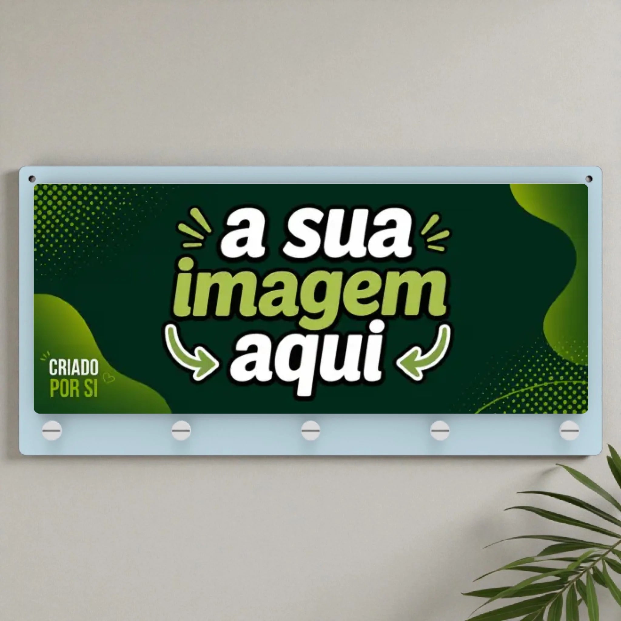 Placa Porta Chaves com a sua Arte - Laser Madeira