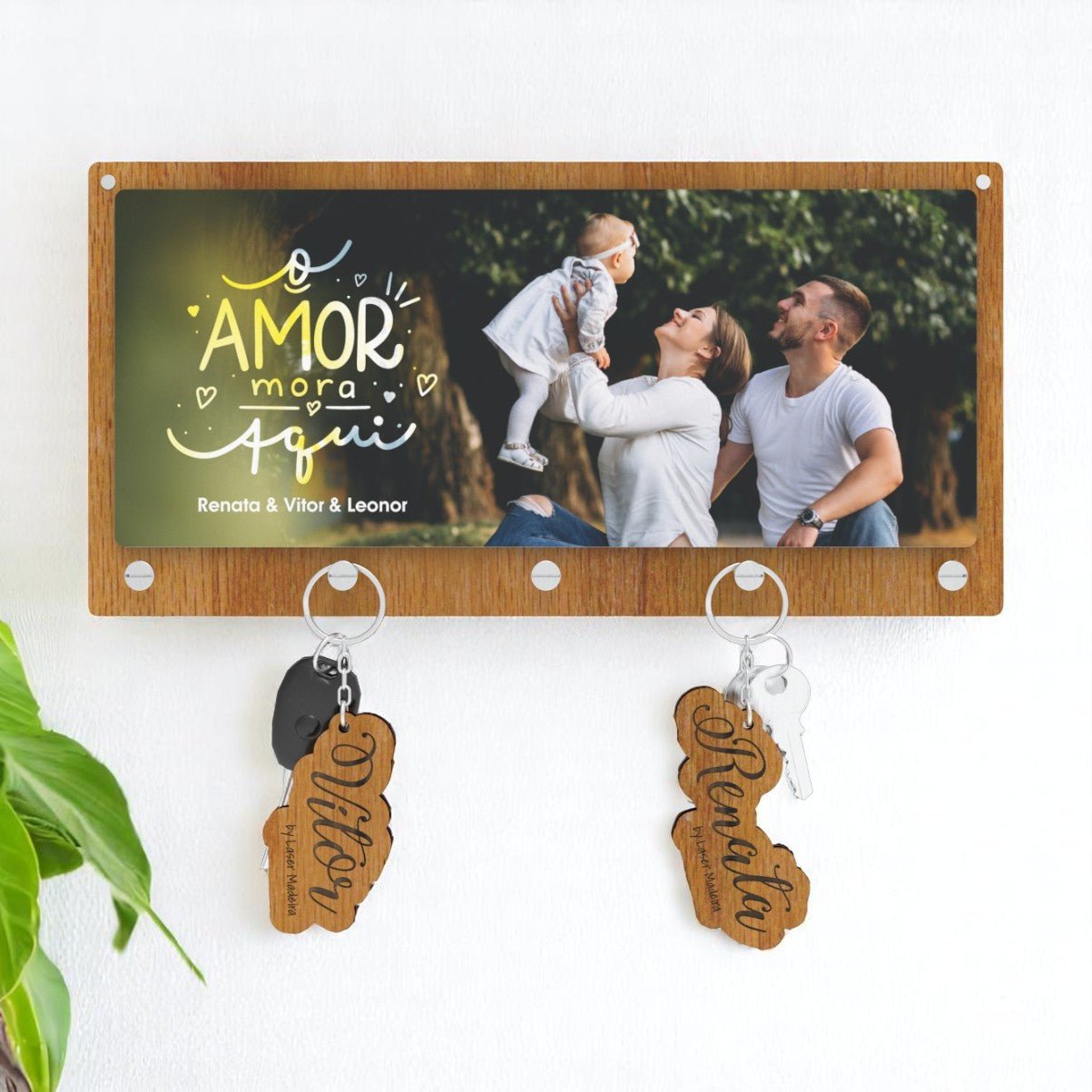 Placa Porta - Chaves com Fotografia - Modelo 1 - Laser Madeira