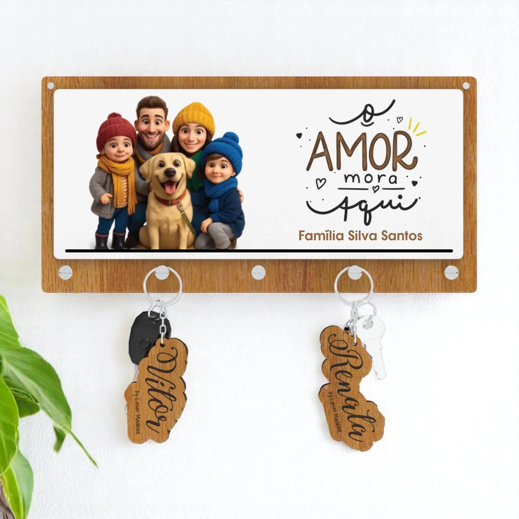 Placa Porta - Chaves Personalizada com Cartoon - Laser Madeira
