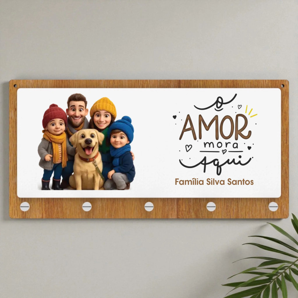 Placa Porta - Chaves Personalizada com Cartoon - Laser Madeira