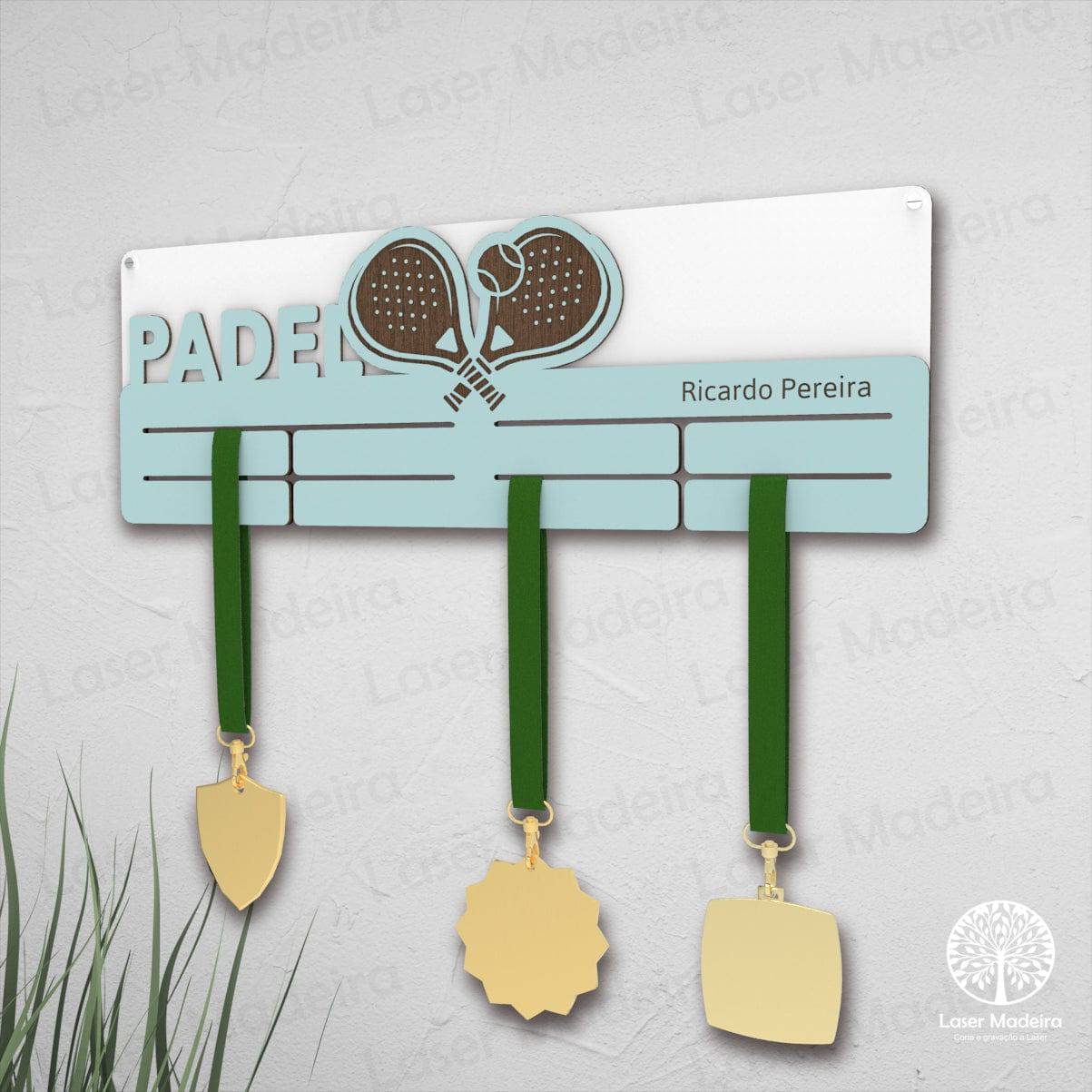 Placa Porta - Medalhas - Padel 1 - Laser Madeira