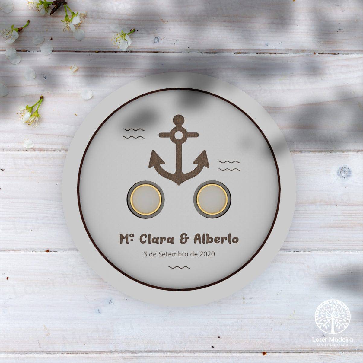 Porta Alianças Circulo - Modelo 10 - Laser Madeira