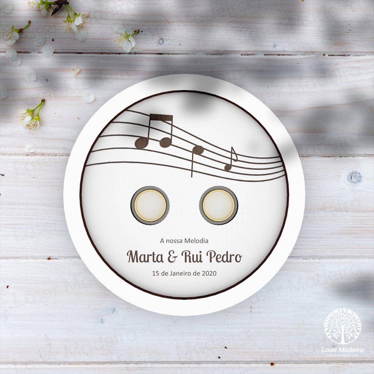 Porta Alianças Circulo - Modelo 3 - Laser Madeira