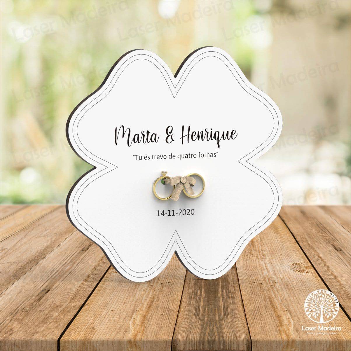 Porta - Alianças Trevo - Laser Madeira